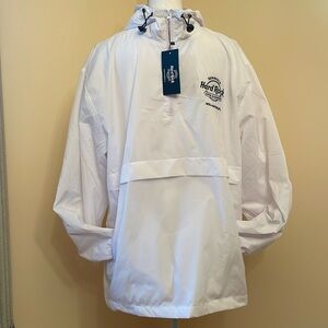 Seminole Hard Rock Hotel & Casino Packable 1/4 Zip Rain Jacket, Lined, White